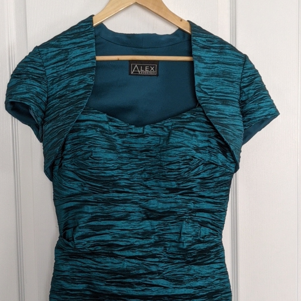 Alex Evenings body hugging dress and bolero